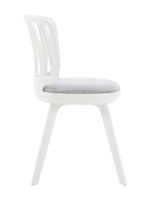 Стул пластиковый LA ALTA VIOLA белый с серой подушкой