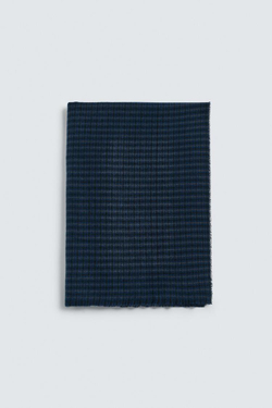 ZARA ШАРФ В КЛЕТКУ, МОРСКОЙ СИНИЙ