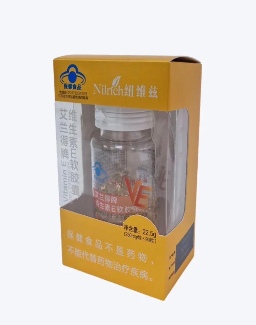 Витамин Е в мягких капсулах NILRICH Aland, 90 капсул, 22,5 г.