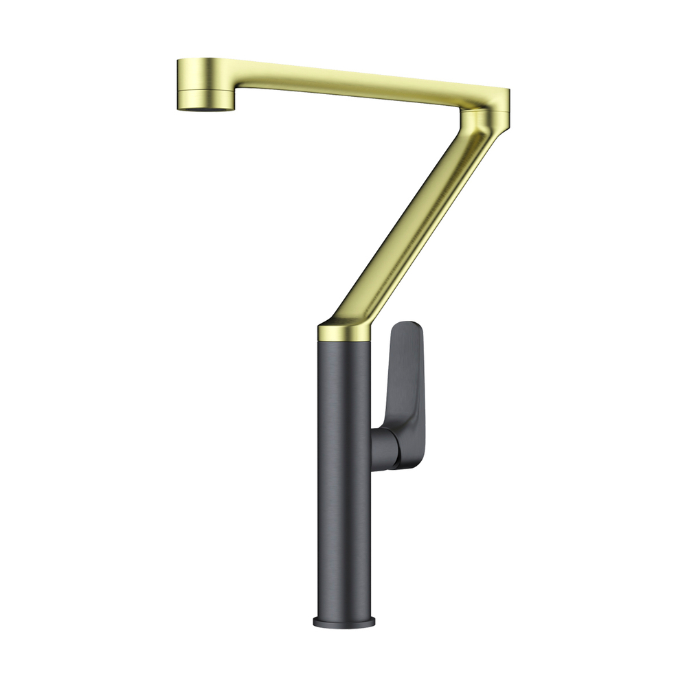Купить Смеситель для кухни Omoikiri Tara-LG-GM Светлое золото/вороненая сталь