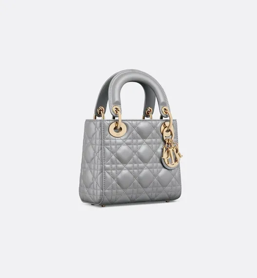 Сумка Dior Lady Dior, модель мини-формата серый