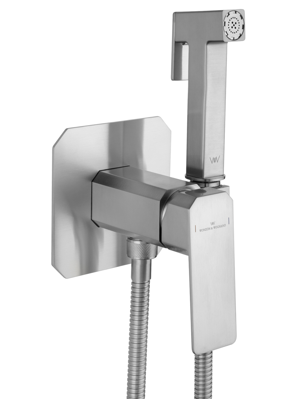 Смеситель с гигиеническим душем встраиваемый WONZON & WOGHAND DIAMOND, Брашированный никель (WW-88829011-BN)