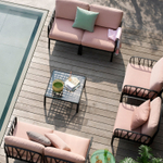 Столик пластиковый кофейный Nardi Komodo Tavolino Vetro, антрацит