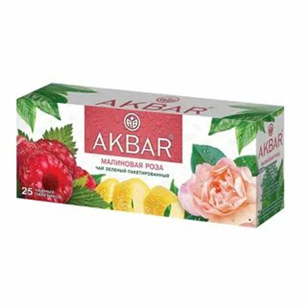 "                Акбар 25пак/15 зел.""Малиновая роза""  с/я ООО""Яковлевская ЧФ"" "