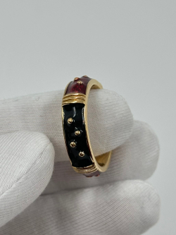 Кольцо с красной и чёрной эмалью Joan Rivers