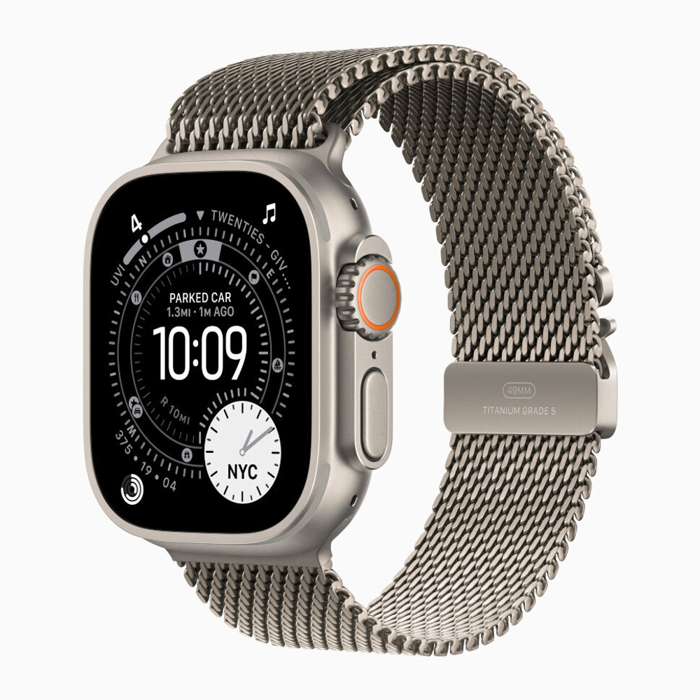 Apple Watch Ultra 3 49mm Titanium Case with Natural Milanese Loop
