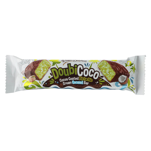 Батончик «DoubiCoco» в молочном шоколаде с начинкой из кокоса с фисташкой 40гр