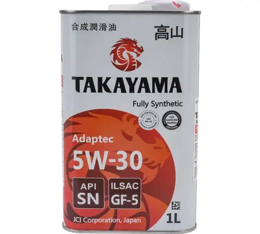 Масло моторное синтетическое TAKAYAMA  Adaptec  5W30, ILSAC GF 5, API SN, 1 л