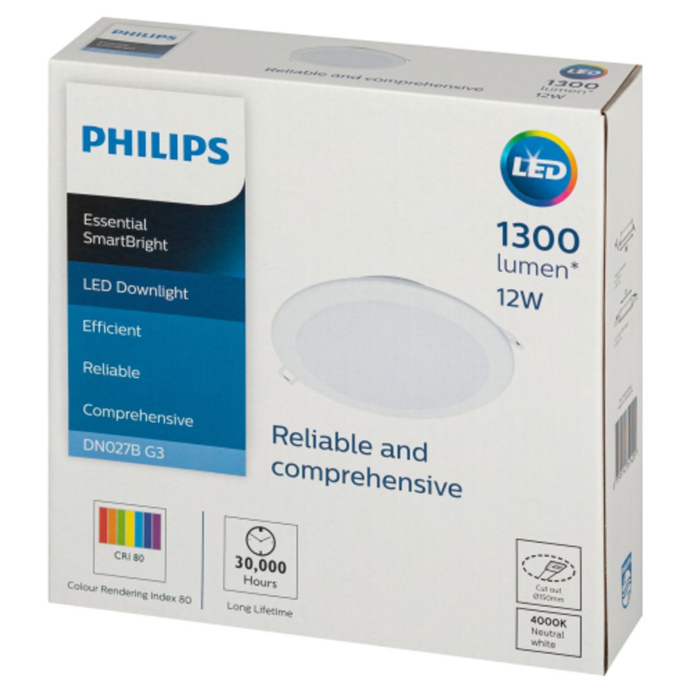 Светильник светодиодный встраиваемый Philips 929002673402 DN027B 12Вт 4000К 220-240В D150 | Встраиваемые LED светильники