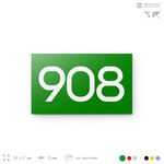 Номер на дверь 908, табличка на дверь для офиса, квартиры, кабинета, аудитории, склада, зеленая 120х70 мм, Айдентика Технолоджи