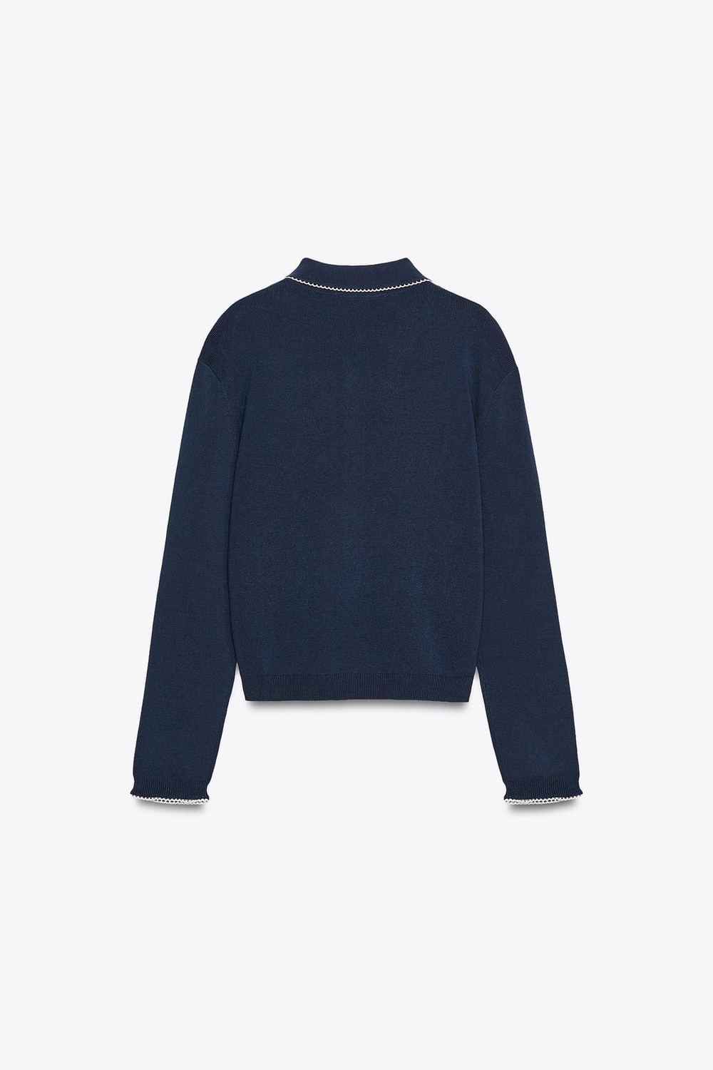 ZARA ВЯЗАНЫЙ КАРДИГАН С КРУГЛЫМ ВОРОТНИКОМ, МОРСКОЙ СИНИЙ