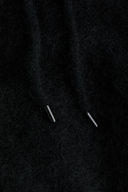 H&M Толстовка с капюшоном из смесовой мохеровой пряжи, черный