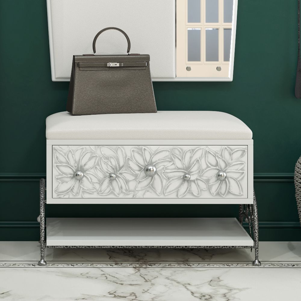 Банкетка Терра Айс Античное Серебро