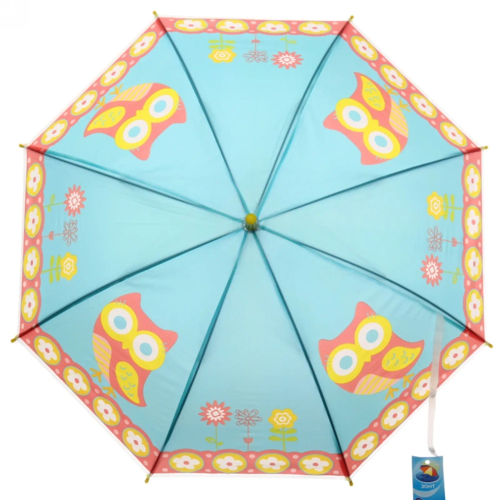 Зонт детский полуавтомат «Совята», 8 спиц, d-87см, длина в слож. виде 66см