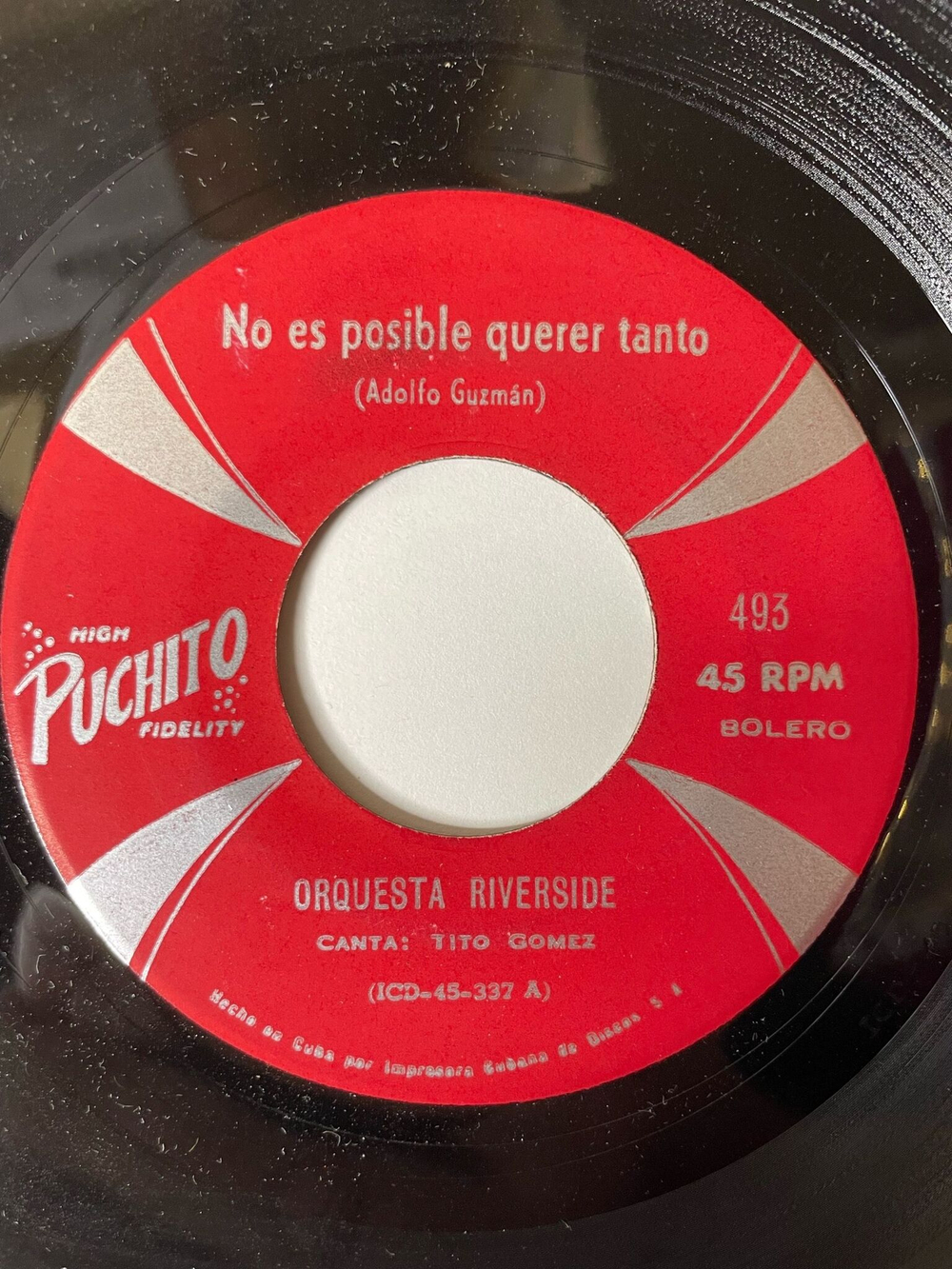 Винтажная виниловая пластинка LP Orquesta Riverside No Es Posible Querer Tanto / Otra Descarga (Cuba 1970) 7 дюймов