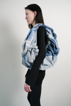 Сумка-рюша, голубая