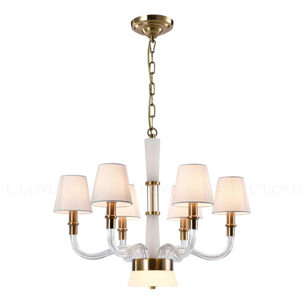 Люстра Cloyd SHERINGTON-A C7 / Ø67 см - абажуры - латунь (арт.11310)