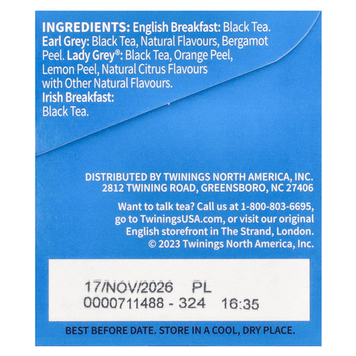 Twinings, черный чай, набор разных сортов, 20 чайных пакетиков, 40 г (1,41 унции)