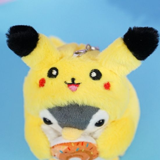 Мягкий брелок "Пингвин в костюме пикачу "10 см