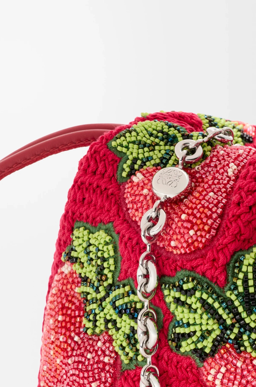 Loewe Мини-сумочка Flamenco с бисером, красный