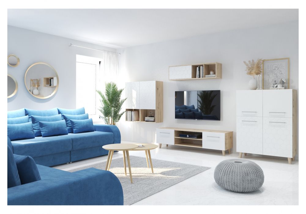 Шкаф навесной Мариус М-05 дуб баррик / белый матовый