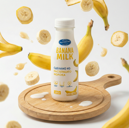 Напиток молочный Banana Milk 1.3% 280г Молочный Мир, Беларусь