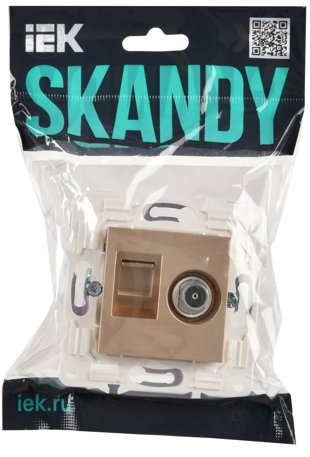 SKANDY Розетка двойная TV+RJ45 кат.5E SK-A14Sa песочный IEK