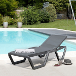 Шезлонг-лежак пластиковый Scab Design Vela, антрацит
