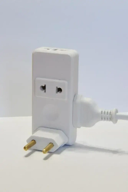 Тройник плоский поворотный 4 розетки усиленный, разветвитель 180 градусов, переходник