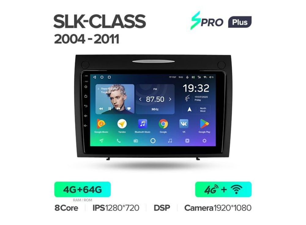 Магнитола Teyes SPRO Plus 4-64 Mercedes-Benz SLK-Class SLK Class R171 2004 — 2011 9.0&quot;