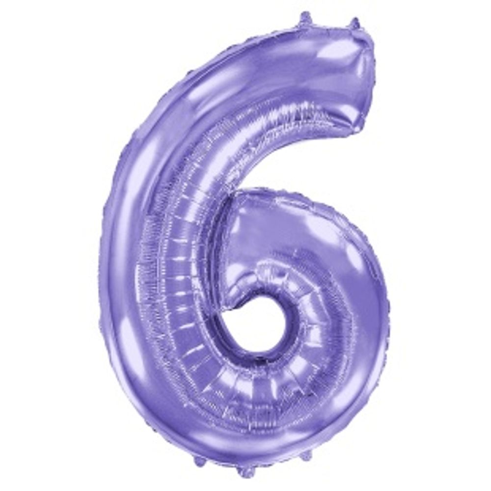FM Шар 40'' / 102 см "Цифра 6" Сиреневый (БГ-60)