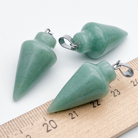 Подвеска Шип, авантюрин, размер 30*15 мм, цена за 1 шт