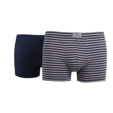 Мужские трусы боксеры набор из 2-х штук (темно-синие, серые в синюю полоску) Tom Tailor 70246/5615