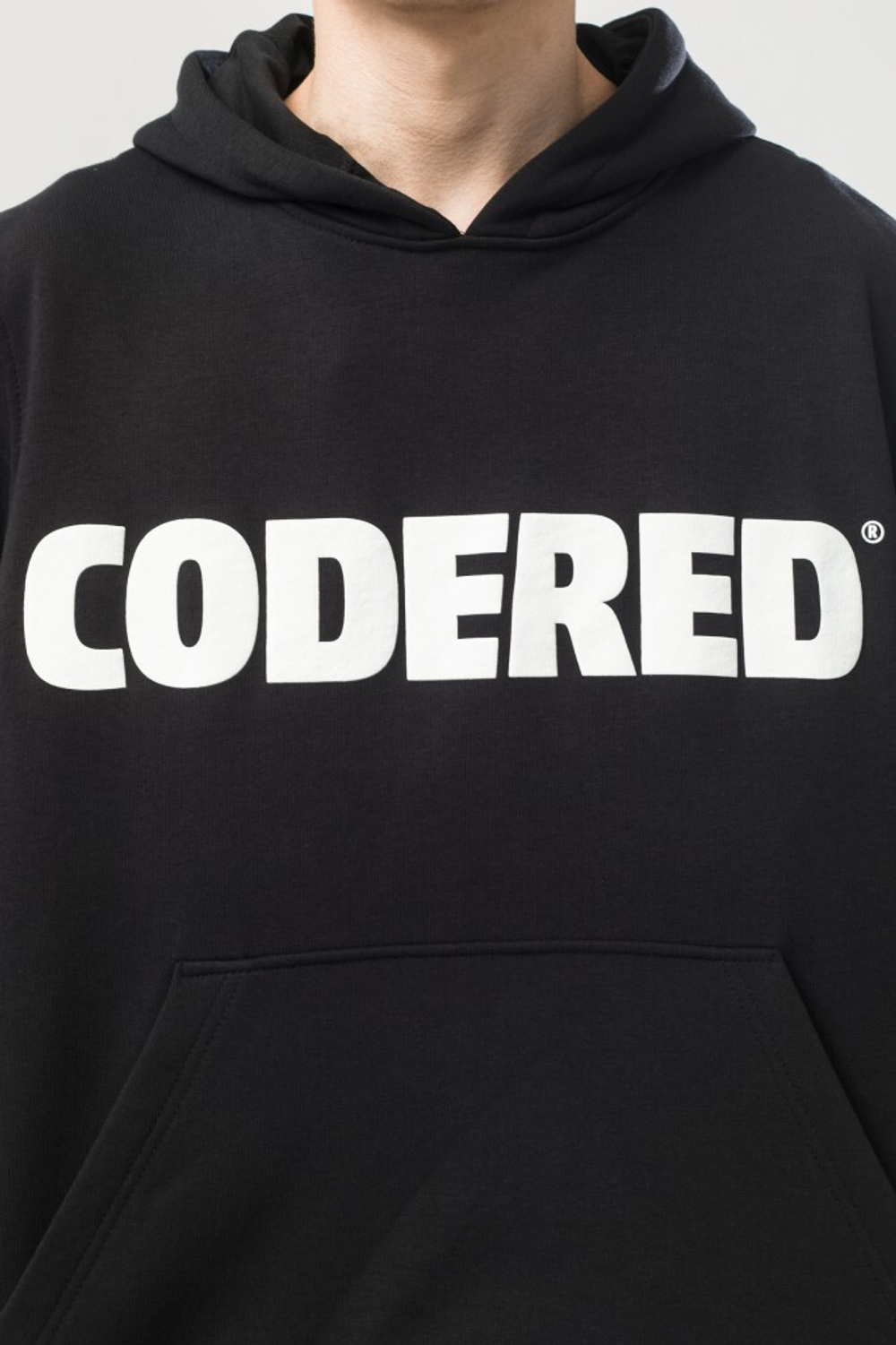 Толстовка CODERED Base Hoodie Wide Summer Logo R Антрацит/Белый принт CODERED