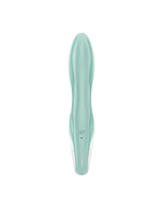 Зеленый вибратор-кролик Satisfyer Air Pump Bunny 5+ с функцией расширения - 20,4 см.