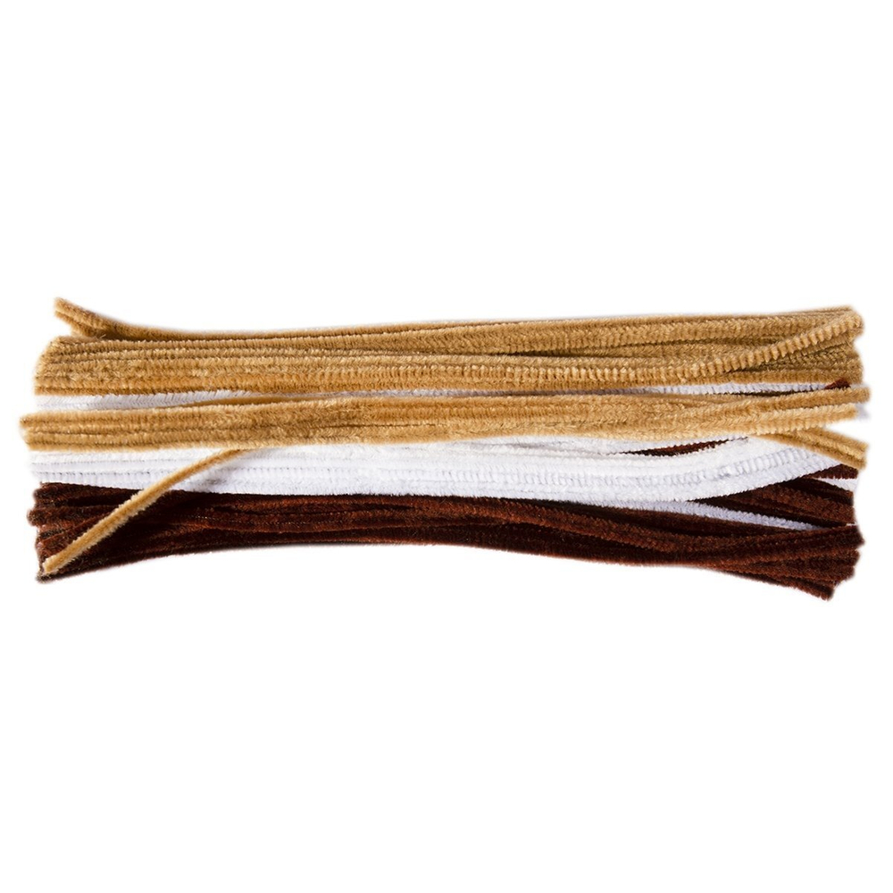 Набор для творчества Alingar, Проволока пушистая-30 см 80 шт, Помпоны-90 шт, Глазки-90 шт, "Белый, коричневые, чёрный, серый", пакет с европодвесом