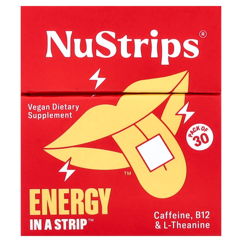 NuStrips, Energy In A Strip™, корица и ваниль, 30 полосок
