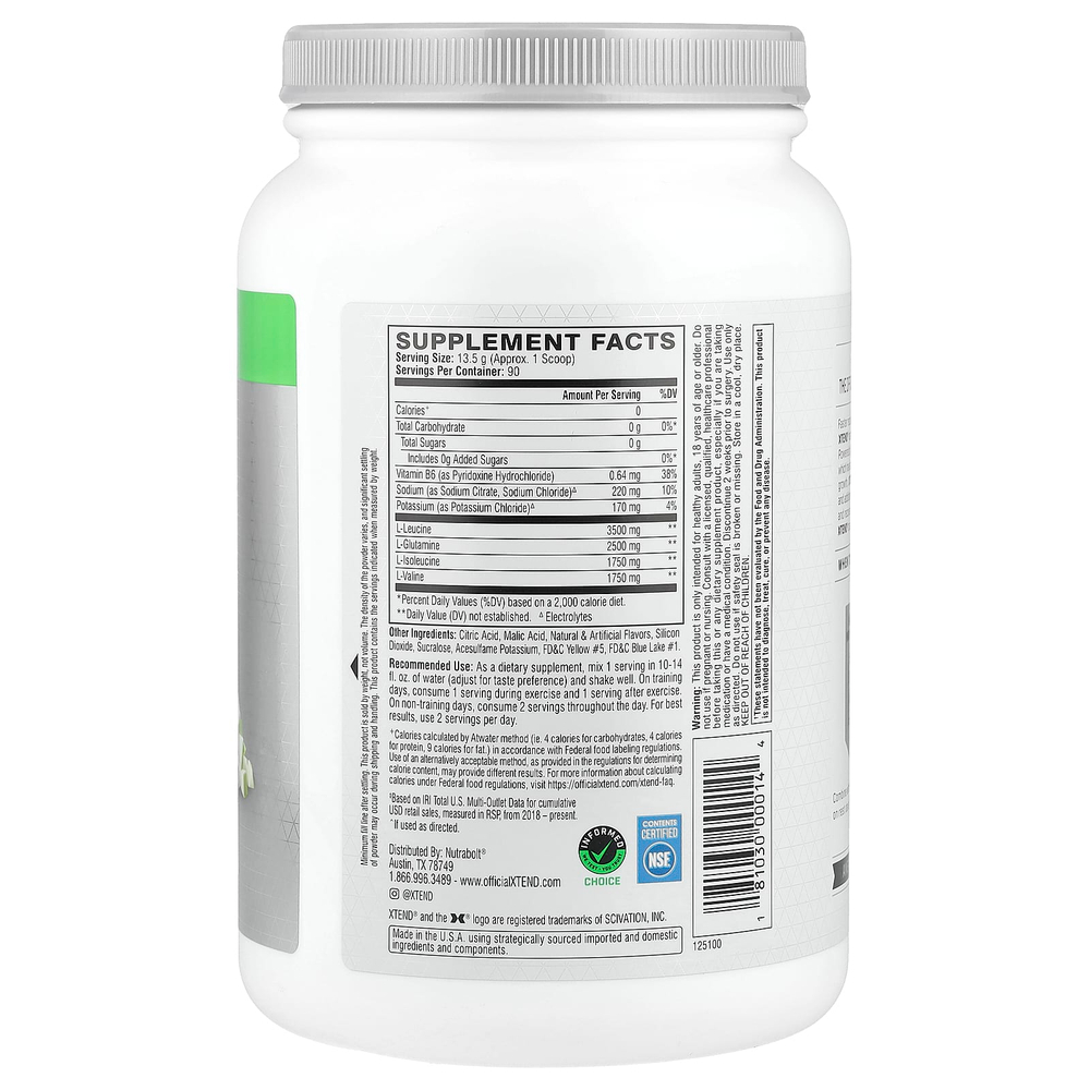 XTEND, The Original, 7 г аминокислот с разветвленной цепью (BCAA), со вкусом яблока, 1,26 кг (2,78 фунта)