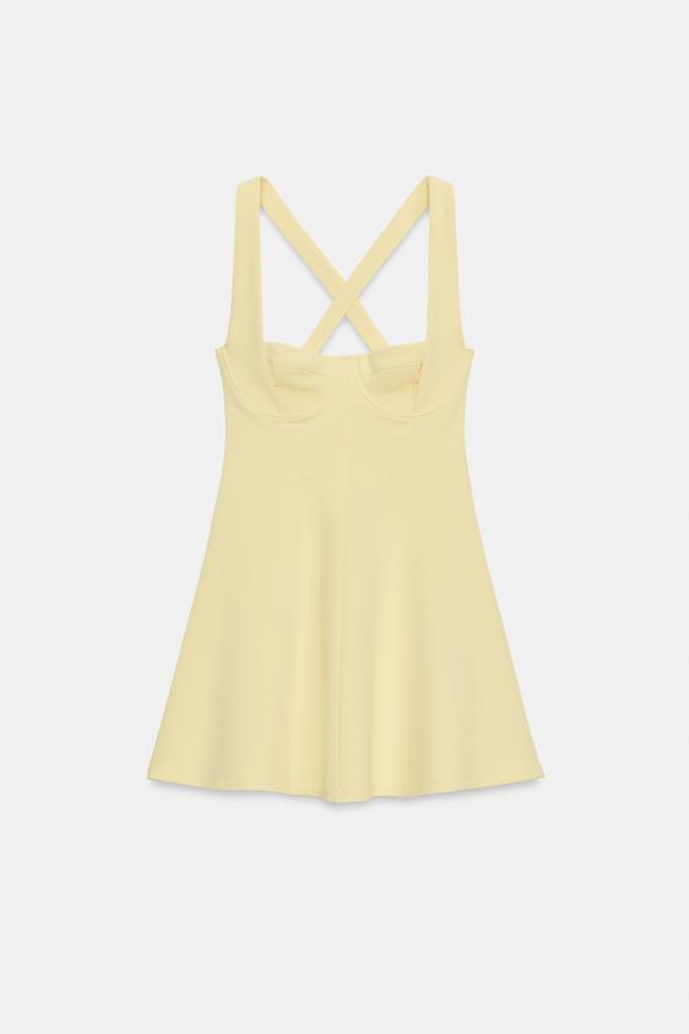 ZARA КОРОТКОЕ ПЛАТЬЕ В СКЕЙТЕРСКОМ СТИЛЕ, ЖЕЛТЫЙ