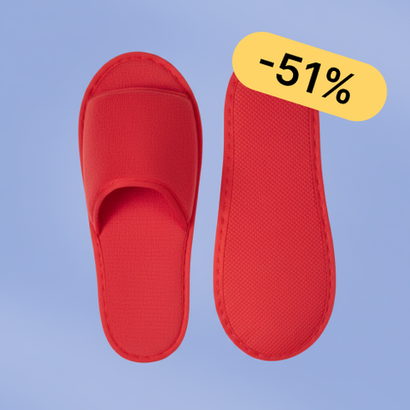 Тапки корал флис, открытый мыс (100 пар) одноразовые, белые