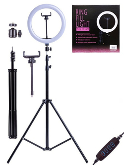 Кольцевая лампа светодиодная на штативе 2,1 м световое селфи кольцо 26 см для съемок и фото