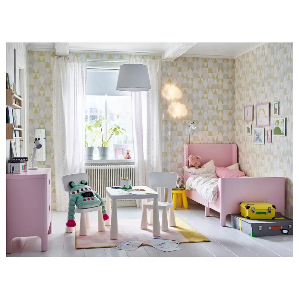 Кровать одноярусная - IKEA BUSUNGE/БУСУНГЕ ИКЕА, 80x200 см, розовый