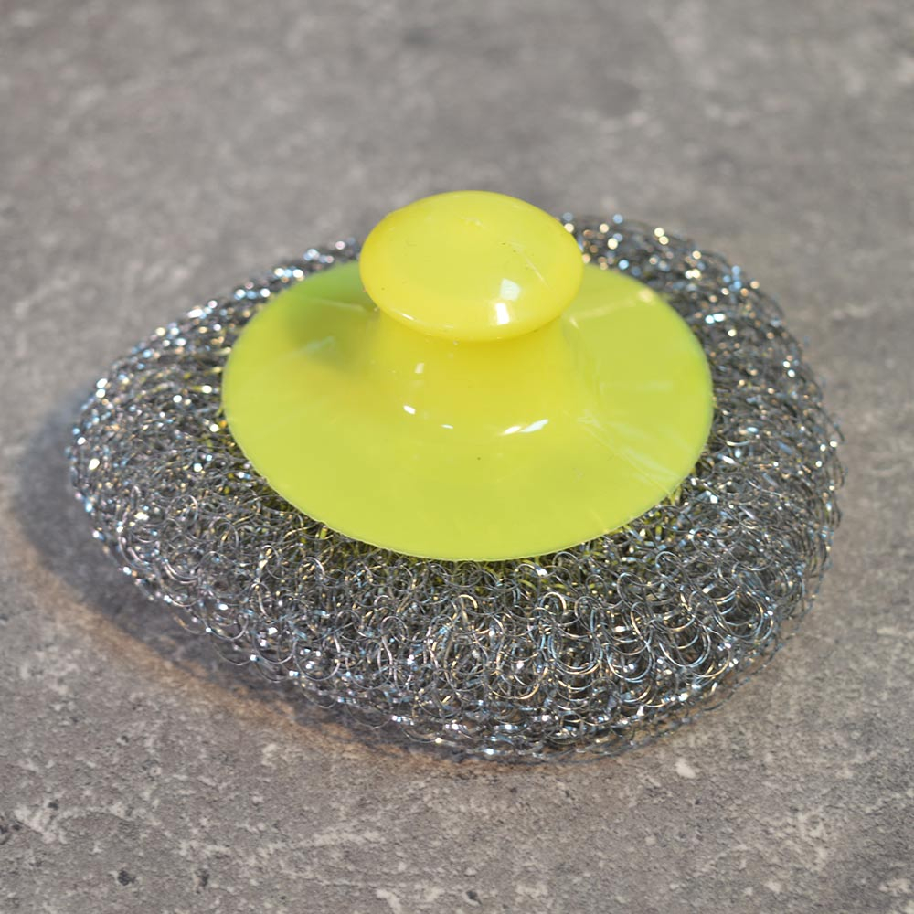 Мочалка для посуды металлическая с ручкой