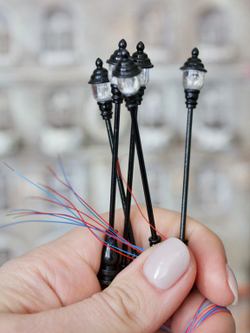 Фонарь уличный миниатюрный для макетов "Парковый #2" (85 мм; 5 штук) / мини фонари для парков и железных дорог