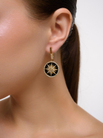 Серьги "Sun black pearl" Gold