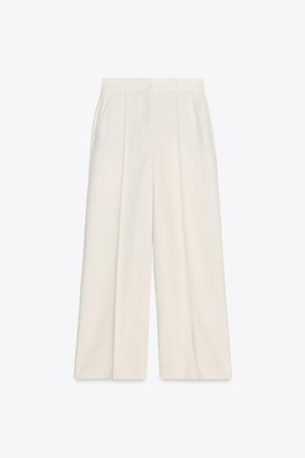 ZARA БРЮКИ WIDE LEG — ZW COLLECTION, ЦВЕТ СЛОНОВОЙ КОСТИ