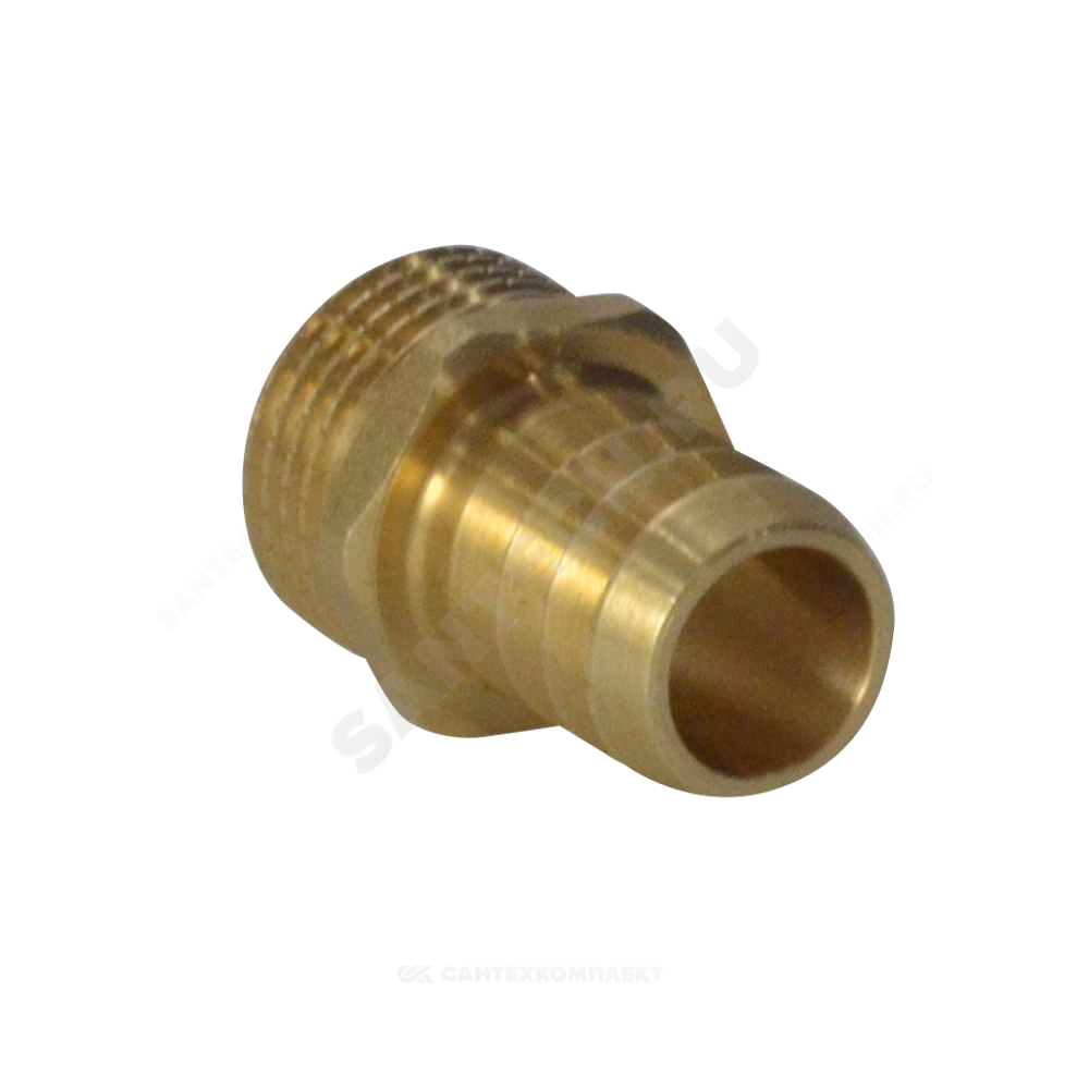 Переходник штуцерный латунь неразъемный для шланга Дн 16х1/2" НР SantechSystems