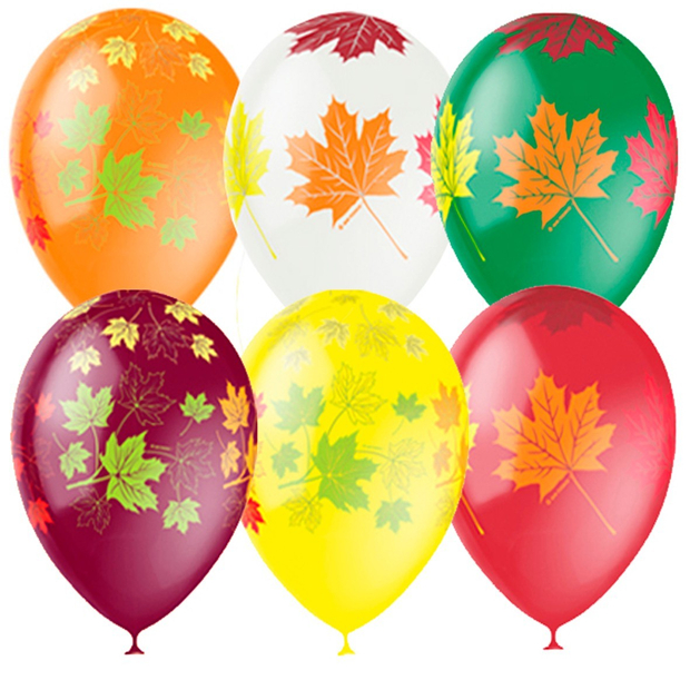 Шары на 1 сентября с круговым рисунком Лист Клена №8