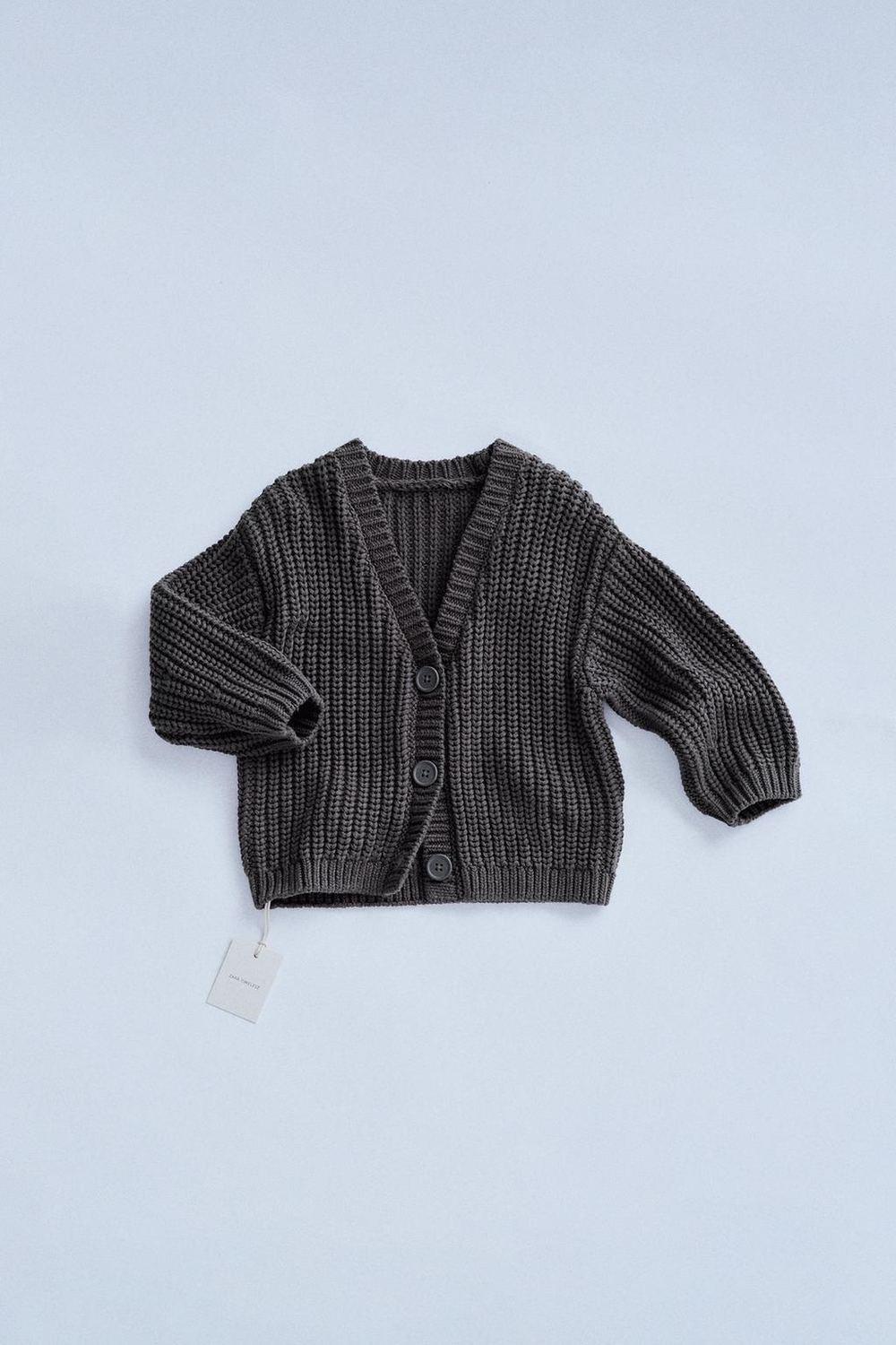 ZARA TIMELESZ - КАРДИГАН КРУПНОЙ ВЯЗКИ, СЕРЫЙ