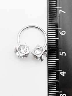 Подкова 14 мм для пирсинга "Кубик Макс". Медицинская сталь. 1 шт